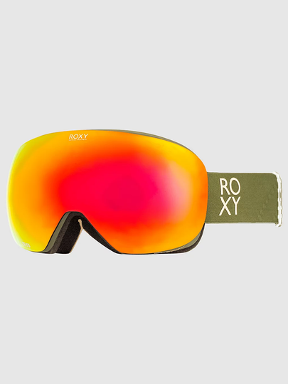 Roxy Popscreen Color Luxe Burnt Olive Goggle vihreä