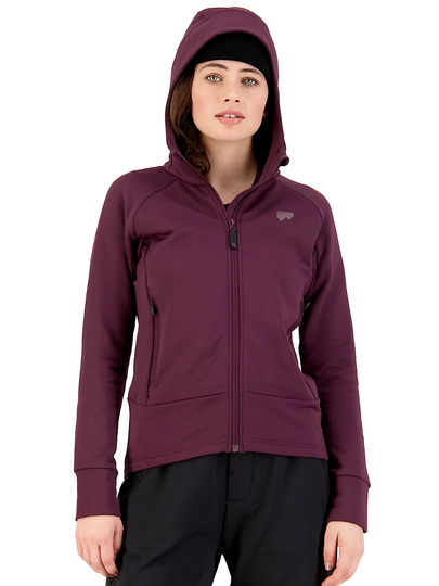 Mons Royale Merino Nevis Wool Hood Fleece Jacket punainen