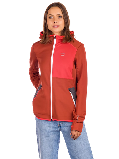 Ortovox Hooded Fleece Jacket oranssi
