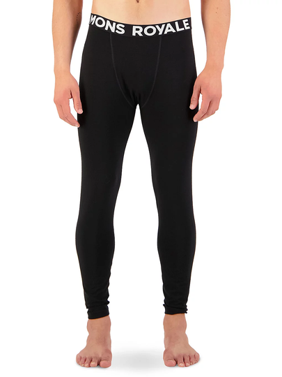 Mons Royale Merino Cascade Flex 200 Base Layer Bottoms musta