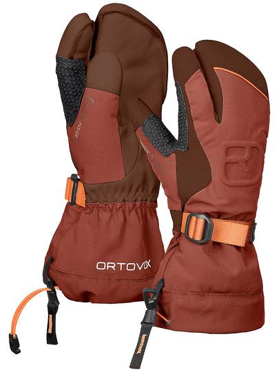 Ortovox Merino Freeride 3 Finger Mittens oranssi