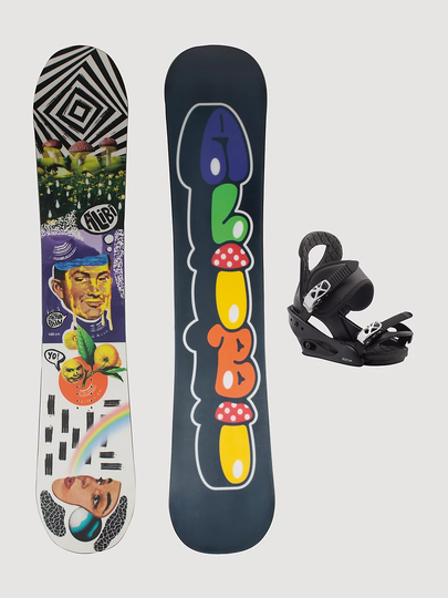 Alibi Snowboards Brain Rain 151 + Burton Citizen M 2023 Snowboard Set valkoinen