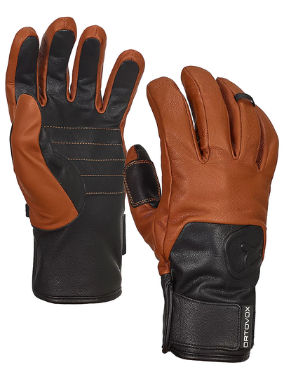 Ortovox Swisswool Leather Gloves ruskea