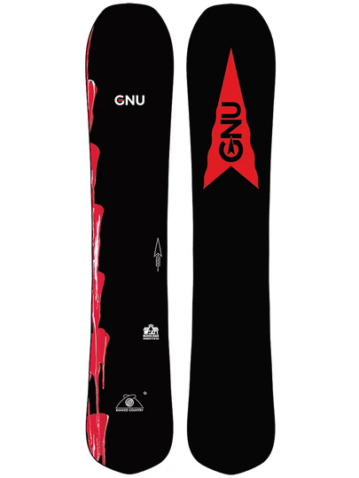 Gnu Banked Country 155 Snowboard musta